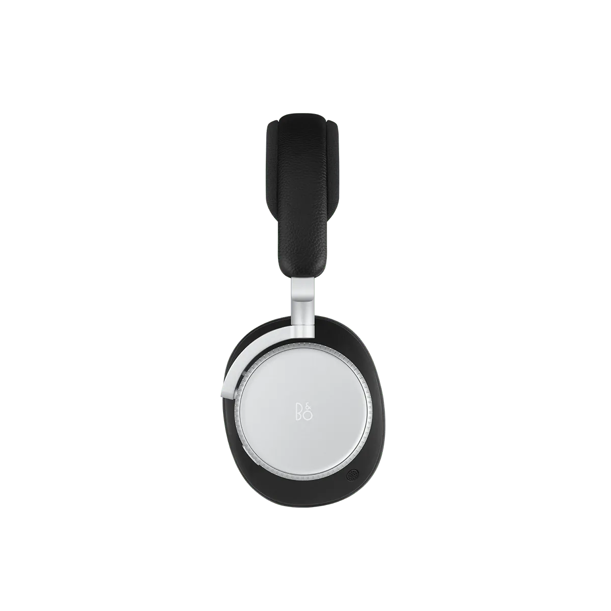 Bang & Olufsen Beoplay H100 headphones in Infinite Black, side view of the aluminium earcup