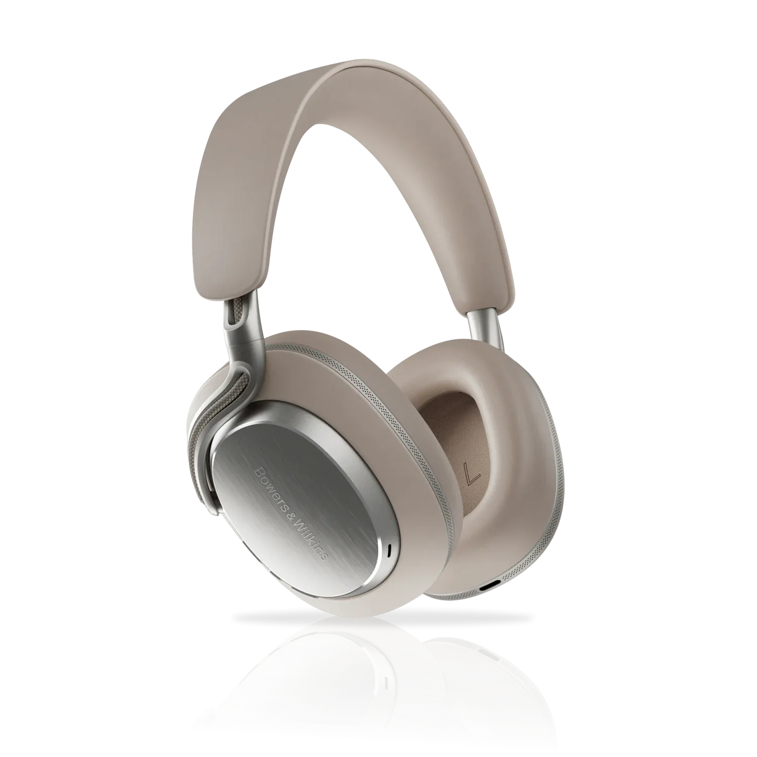 Bowers & Wilkins Px8 S2 headphones in Warm Stone, three-quarter view