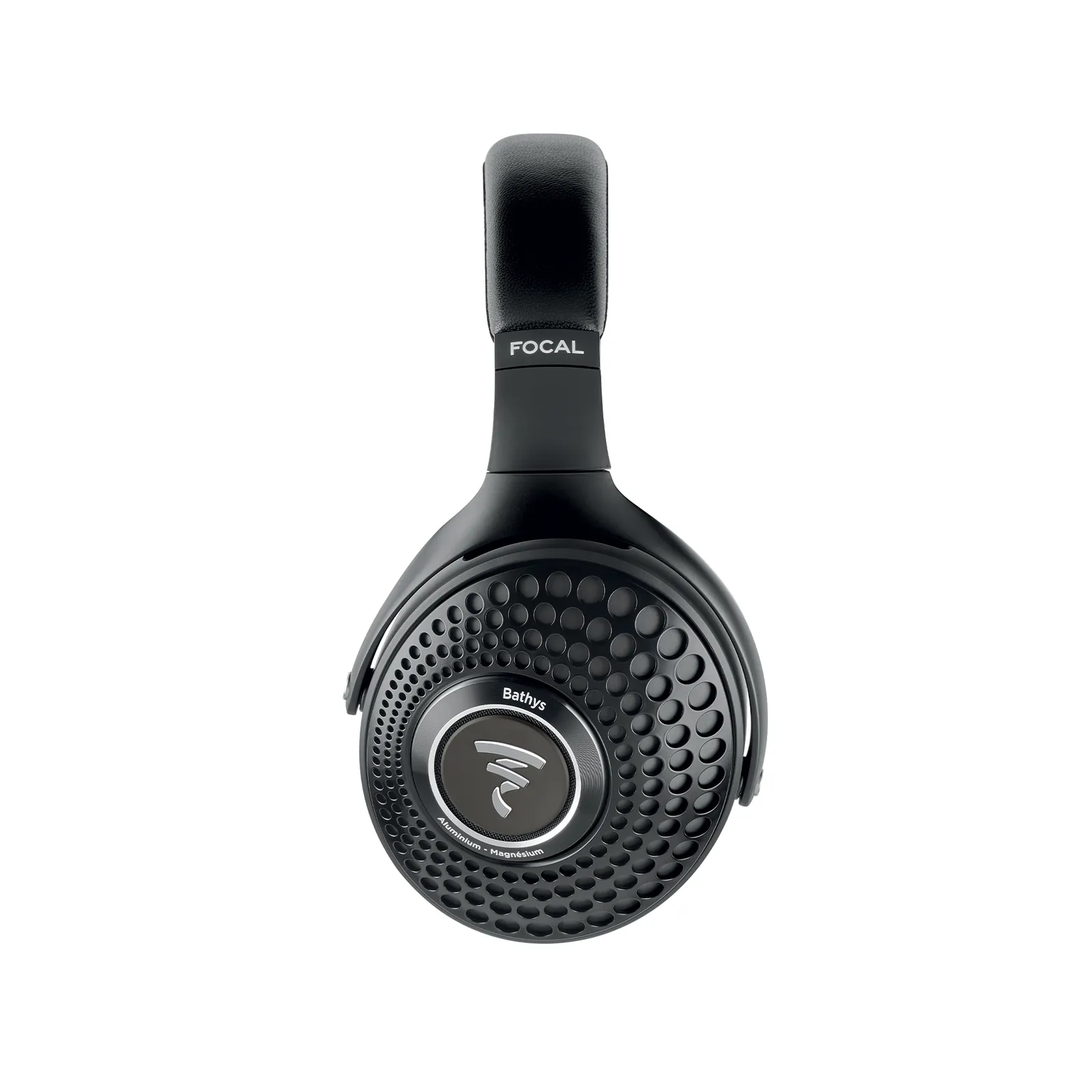 Focal Bathys headphones in Deep Black, three-quarter view