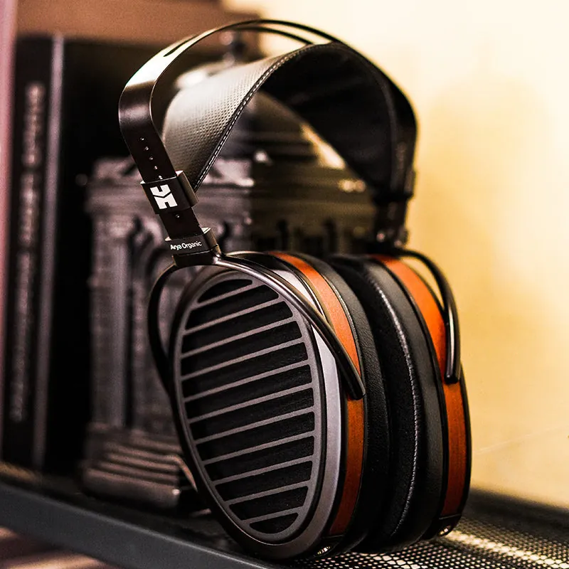 HiFiMan Arya Organic auf einem Bücherregal