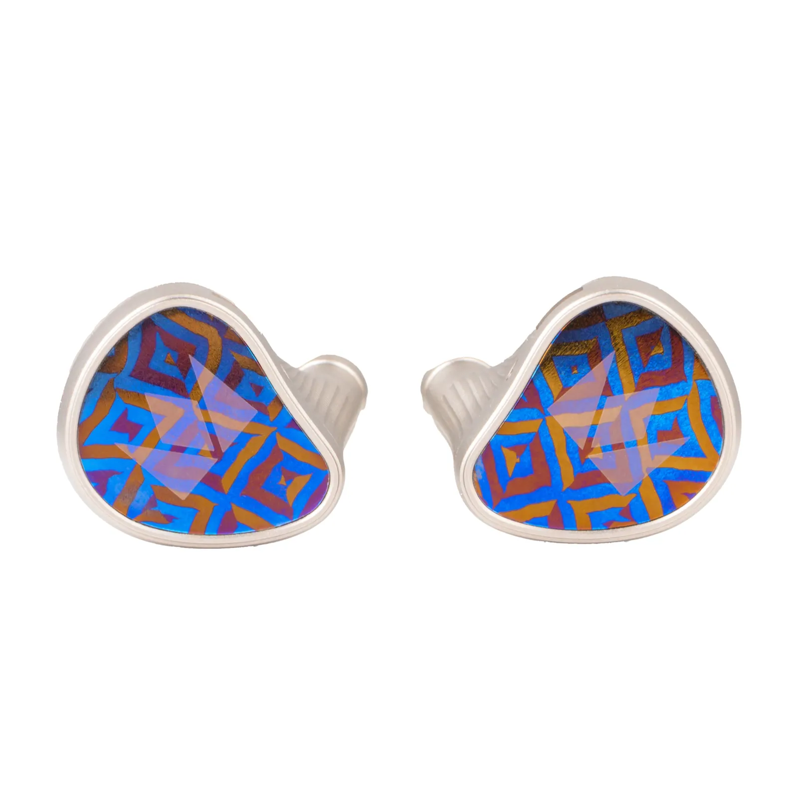 Noble Audio Kronos in-ear monitors with multicoloured titanium faceplates